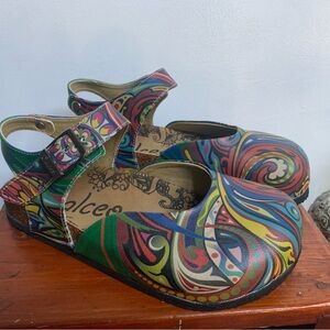Colorful Calceo Covered Toe Clogs/Maryjane Sandals - New without tags
